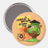 「普通の人は私を怖がらせる」ユーモアのあるフランケンシュタイン マグネット (正面/裏面)