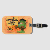 「普通の人は私を怖がらせる」ユーモアのあるフランケンシュタイン ラゲッジタグ (正面横)