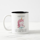 普通の叔母のようなおばさんだけのおしゃべり素晴らし ツートーンマグカップ (左)