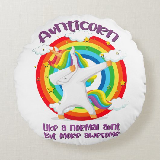 普通の叔母のように無口の素晴らし人 ラウンドクッション (正面)