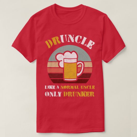 普通の叔父の酔っ払い犬のように酔っおもしろいた Tシャツ (デザイン正面)
