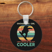 普通の女の子のようにスノーボードの女のクール子が キーホルダー (正面)