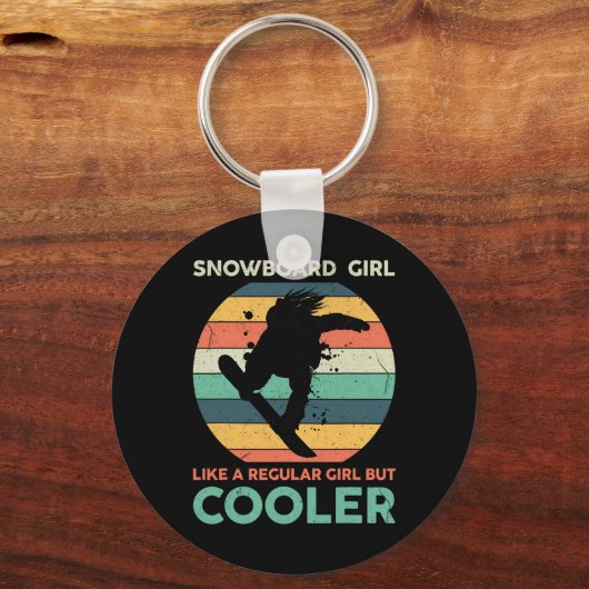 普通の女の子のようにスノーボードの女のクール子が キーホルダー (正面)