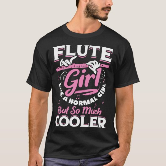 普通の女の子のようにフルートの女の子が多くのクールF Tシャツ (正面)