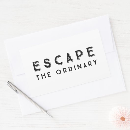 普通の引用文から抜け出感動的す 長方形シール (封筒)