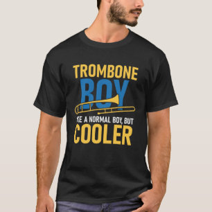 普通の男の子のようにトロンボーンのクール男の子 Tシャツ