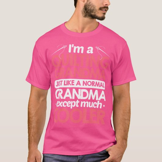 普通の祖母と変わらないキルティングおばあちゃん Tシャツ (正面)
