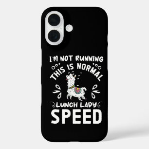 普通の給食のおばさんのスピード 笑えるラマのフレーズ ユーモア iPhone 16ケース