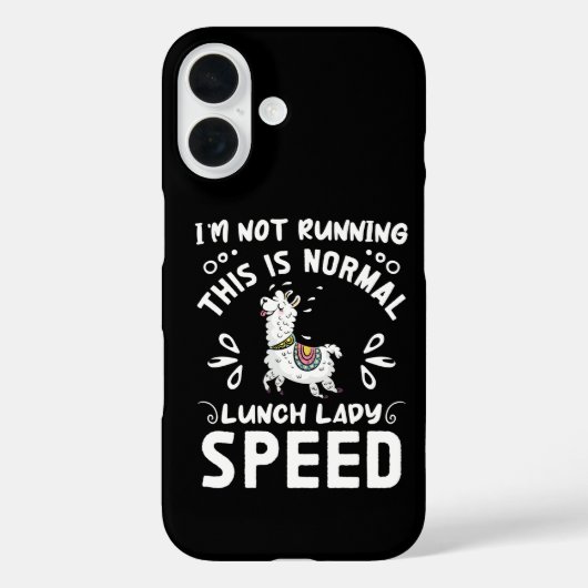 普通の給食のおばさんのスピード 笑えるラマのフレーズ ユーモア Case-Mate iPhoneケース (裏面)
