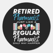 普通の退職した薬局の私と同じように薬剤師 ラウンドシール (正面)