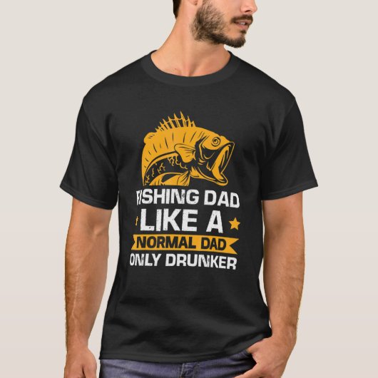 普通の釣り好きおやじと変わらないただの酔っ払いおやじ Tシャツ (正面)