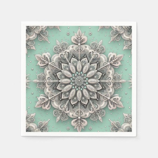 普通の雪の結晶ではない スタンダードカクテルナプキン (正面)