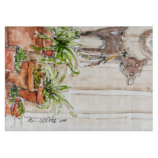 普通サイズの装飾的なガラスまな板 カッティングボード