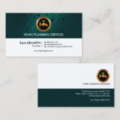 普通シンプルレトロ水滴プロフェッショナル配管工 名刺 (正面/裏面)