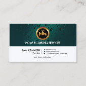 普通シンプルレトロ水滴プロフェッショナル配管工 名刺 (正面)