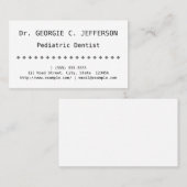 普通小児歯科医ビジネスカード 名刺 (正面/裏面)