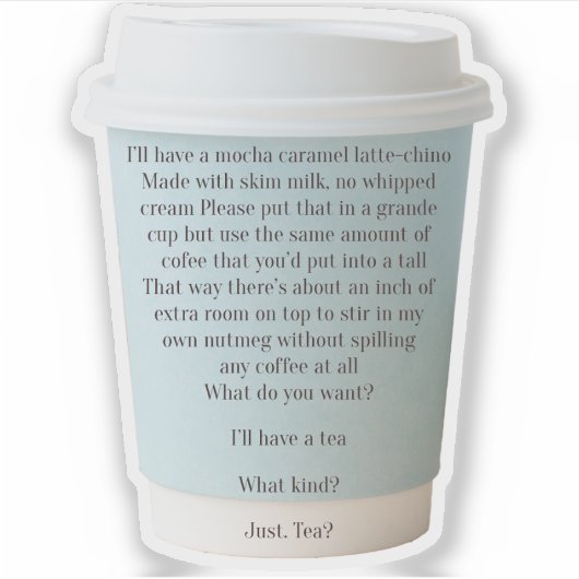 普通日のコーヒーの注文 シール (正面)