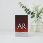 普通暗赤色グレーモノグラム名刺 名刺 (スタンド正面)