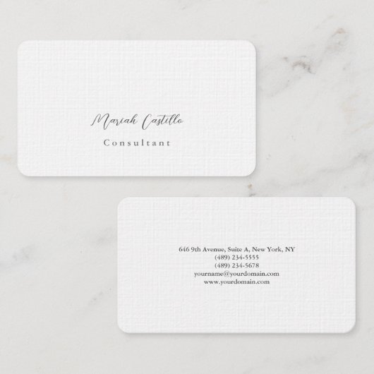 普通書エレガント字最小限デザイン 名刺 (正面/裏面)