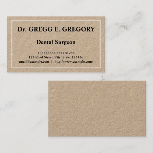 普通歯科医ミニマル医ビジネスカード 名刺 (正面/裏面)