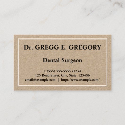 普通歯科医ミニマル医ビジネスカード 名刺 (正面)