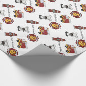 普通消防車のハッピーバースデー ラッピングペーパー (角)