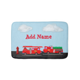普通消防車のバス・マットへあなたの名前を加えることによるカスタム バスマット