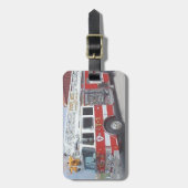 普通消防車の荷物の札 ラゲッジタグ (正面縦)