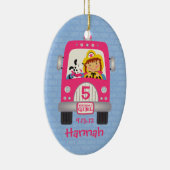 普通消防車の誕生日の女の子 セラミックオーナメント (右)
