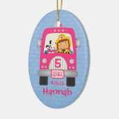 普通消防車の誕生日の女の子 セラミックオーナメント (左)