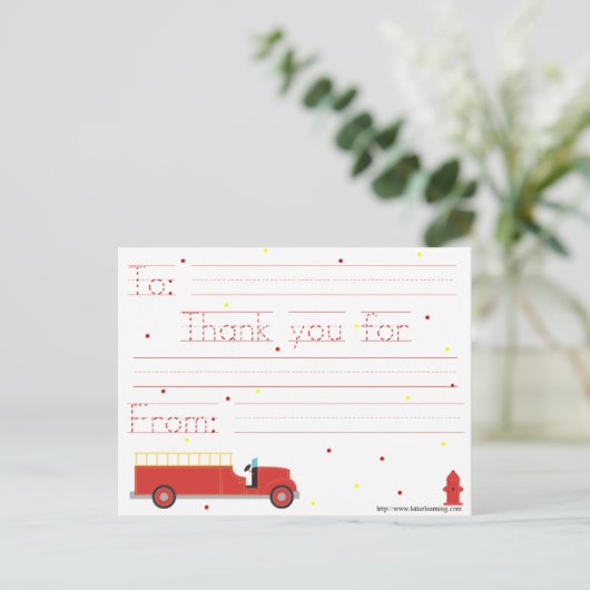普通消防車はノートは感謝していしています(たどることができるメッセージと) ポストカード (スタンド正面)