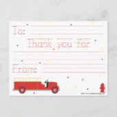 普通消防車はノートは感謝していしています(たどることができるメッセージと) ポストカード (正面)