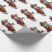 普通消防車を持つDalmatian子犬 ラッピングペーパー (角)