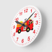 普通消防車 ラウンド壁時計 (傾斜)