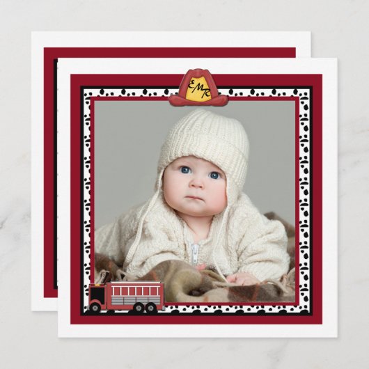 普通消防車-写真の誕生の発表 案内状 (正面/裏面)