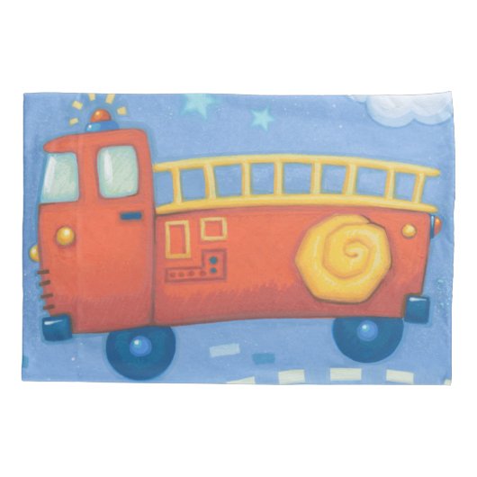 普通消防車 枕カバー (裏面-左)