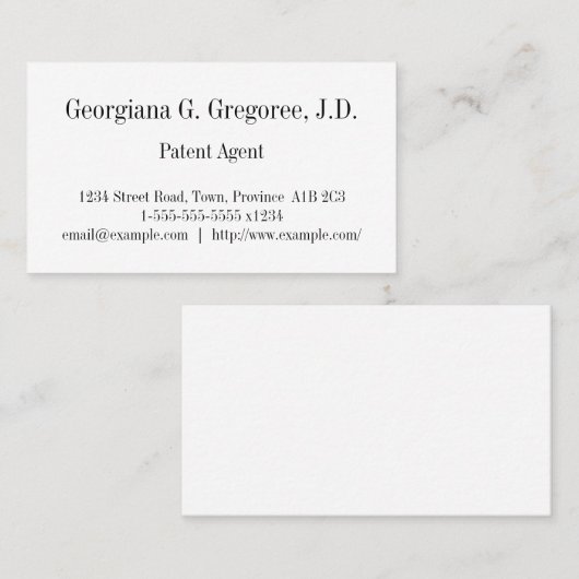 普通特許代理店名刺 名刺 (正面/裏面)