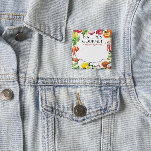 普遍的なフルーツ野菜の組合せの食料調達の名前入りの記章 缶バッジ (インサイチュ)