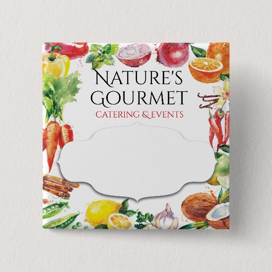 普遍的なフルーツ野菜の組合せの食料調達の名前入りの記章 缶バッジ (正面)