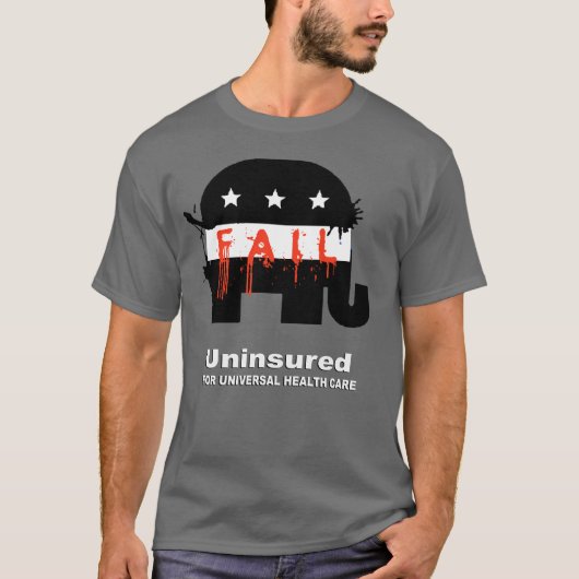 普遍的なヘルスケアのために保険が掛けられていない Tシャツ (正面)