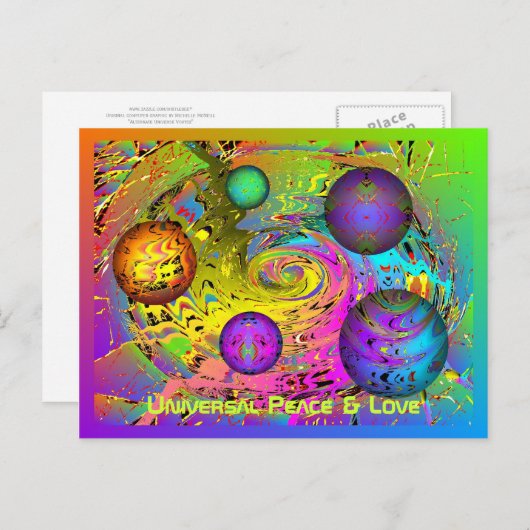 普遍的な平和及び愛休日の挨拶 シーズンポストカード (正面/裏面)