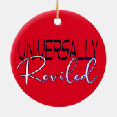 普遍的に称賛された – 皮肉なユーモアのおもしろいことわざ セラミックオーナメント (裏面)