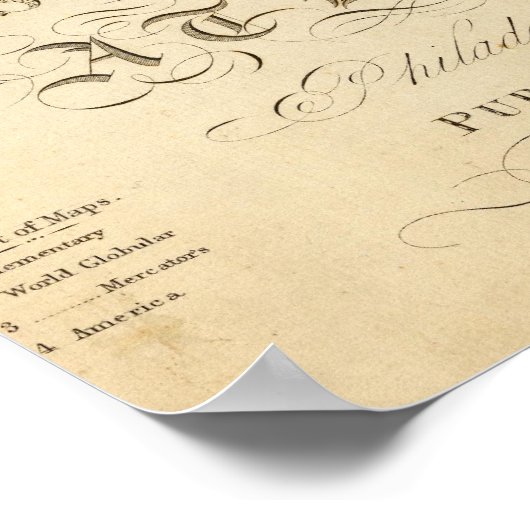 普遍的学校地図 ポスター (角)