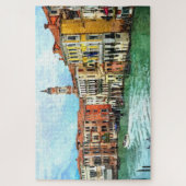 景勝カラフル的ヴェネツィアカナルグランデウォーターカラーアート ジグソーパズル (縦)