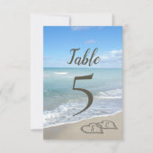 景勝地ハートの砂ビーチテーブル番号 招待状 (正面)