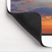 景色および灯台-エリー湖の日没 マウスパッド (コーナー)