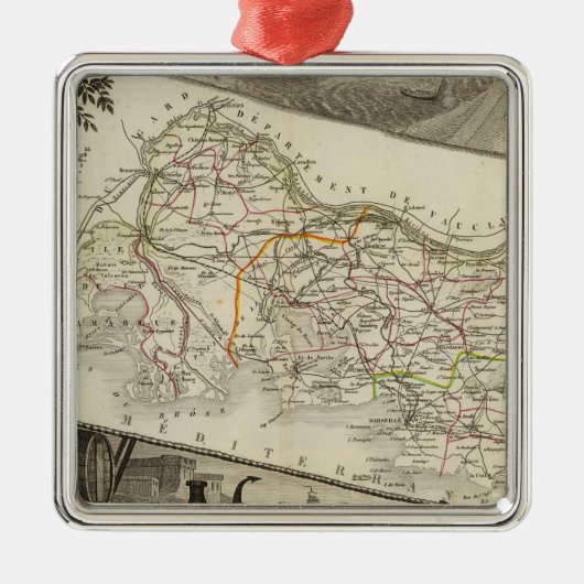 景色および町 メタルオーナメント (正面)