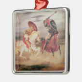 景色で戦っている2人の騎士c.1824 メタルオーナメント (左)