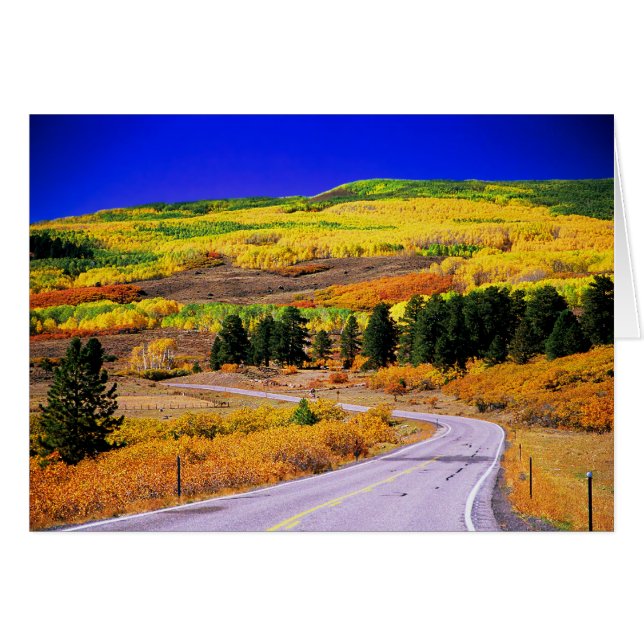 景色のわき道12のユタの秋カード (正面横)