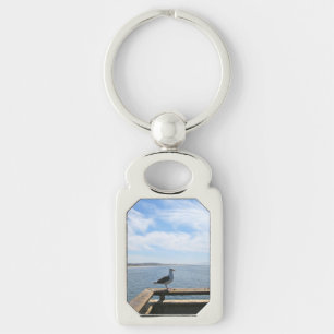 景色のカモメの金属Keychain キーホルダー